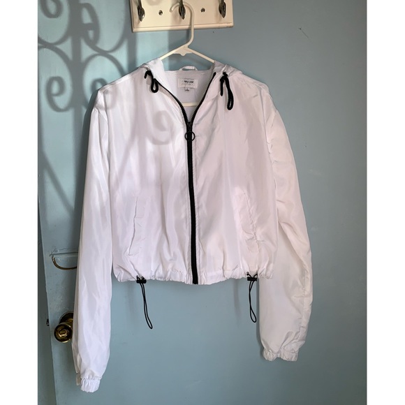 New Look Sweaters - New Look Supreme White Hooded Windbreaker